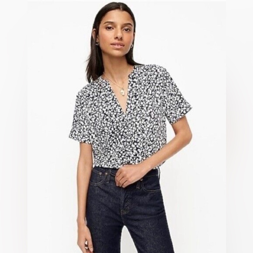 J. Crew Crepe Floral Shirt